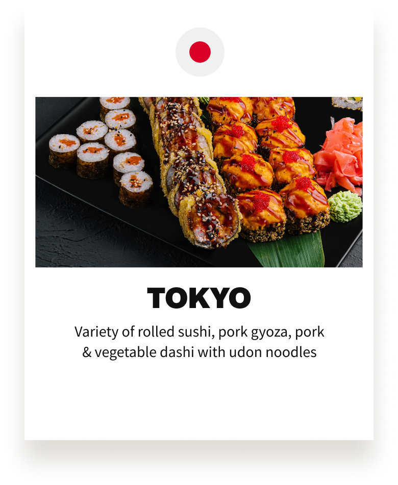 Tokyo Japan Menu