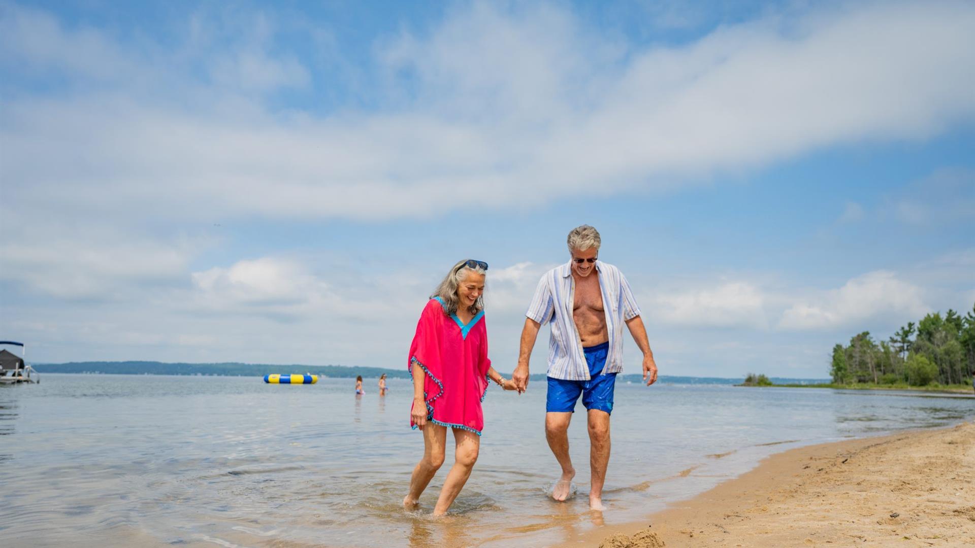 couple at beach shore