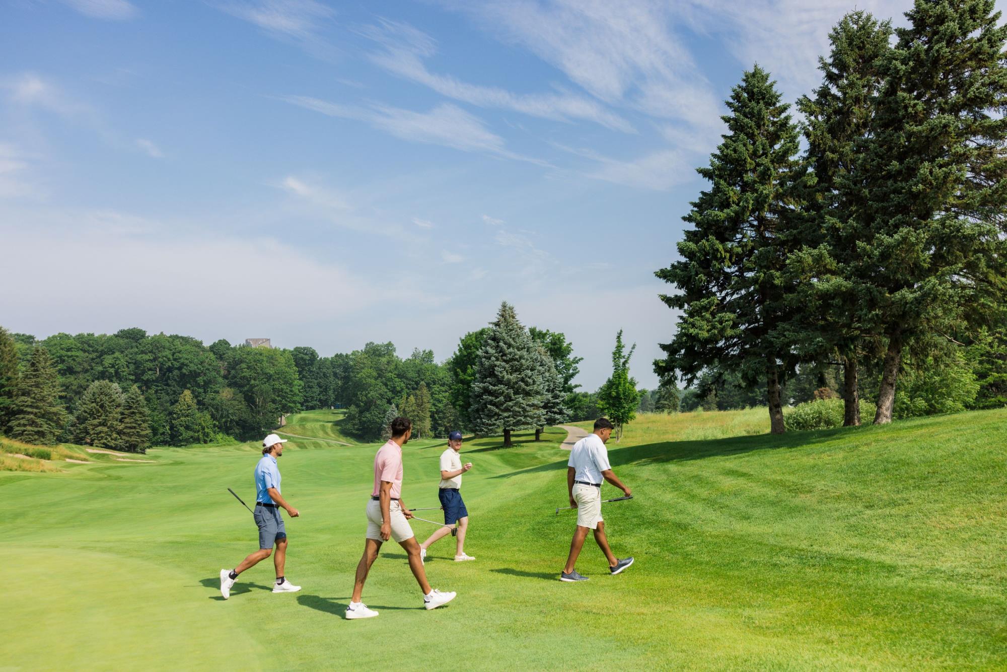 Golfers on the Green Golfers exiting the fairway