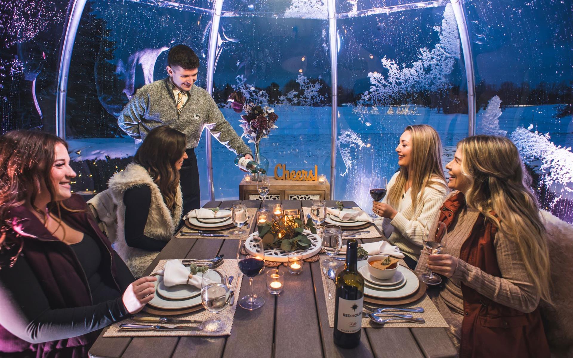 Outdoor Igloo Dining Experience In Traverse City, MI Grand Traverse